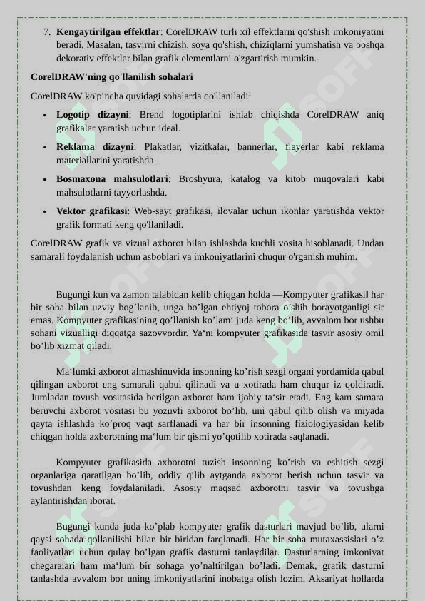 Grafik axborotni kiritish, tahrirlash va chiqarishning dasturiy vositalari, CorelDraw 2