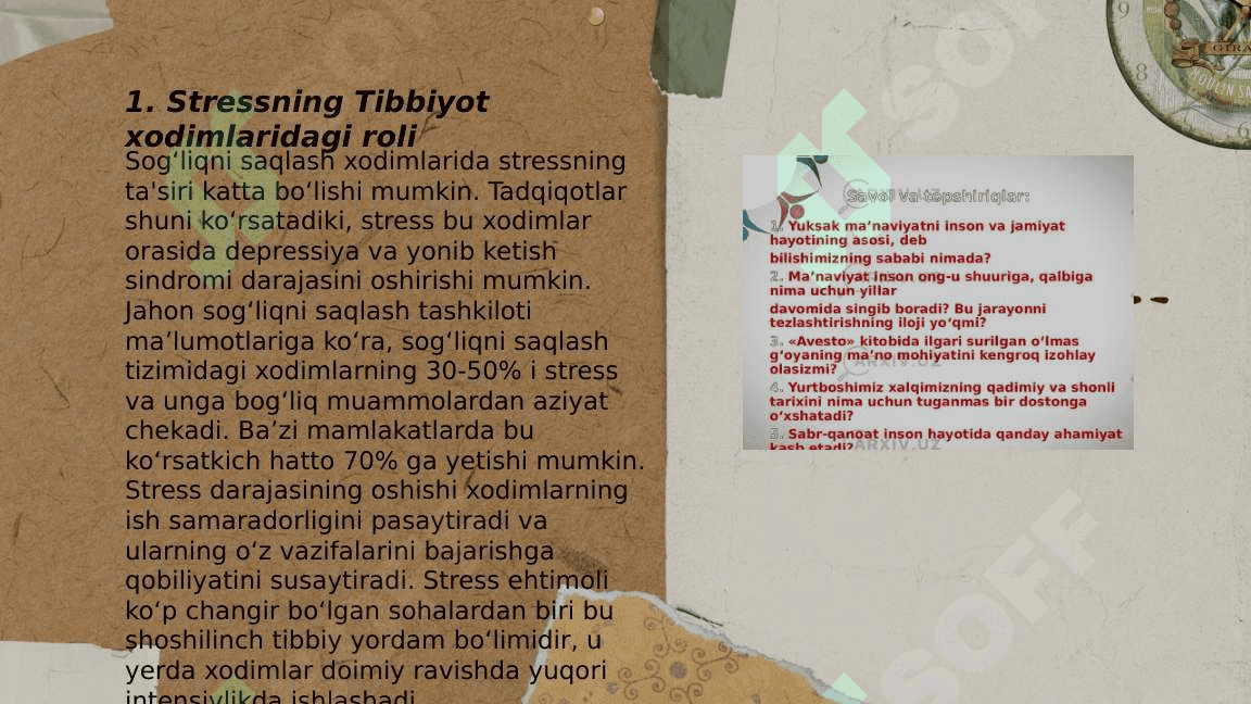 Tibbiyot xodimlarida emotsional holatlarning oʻziga xosligi: stress va uning bosqichlari, bartaraf etish yoʻllari 3