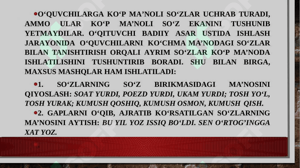 KO‘P MA’NOLI VA SHAKLDOSH SO‘ZLAR USTIDA ISHLASH 3