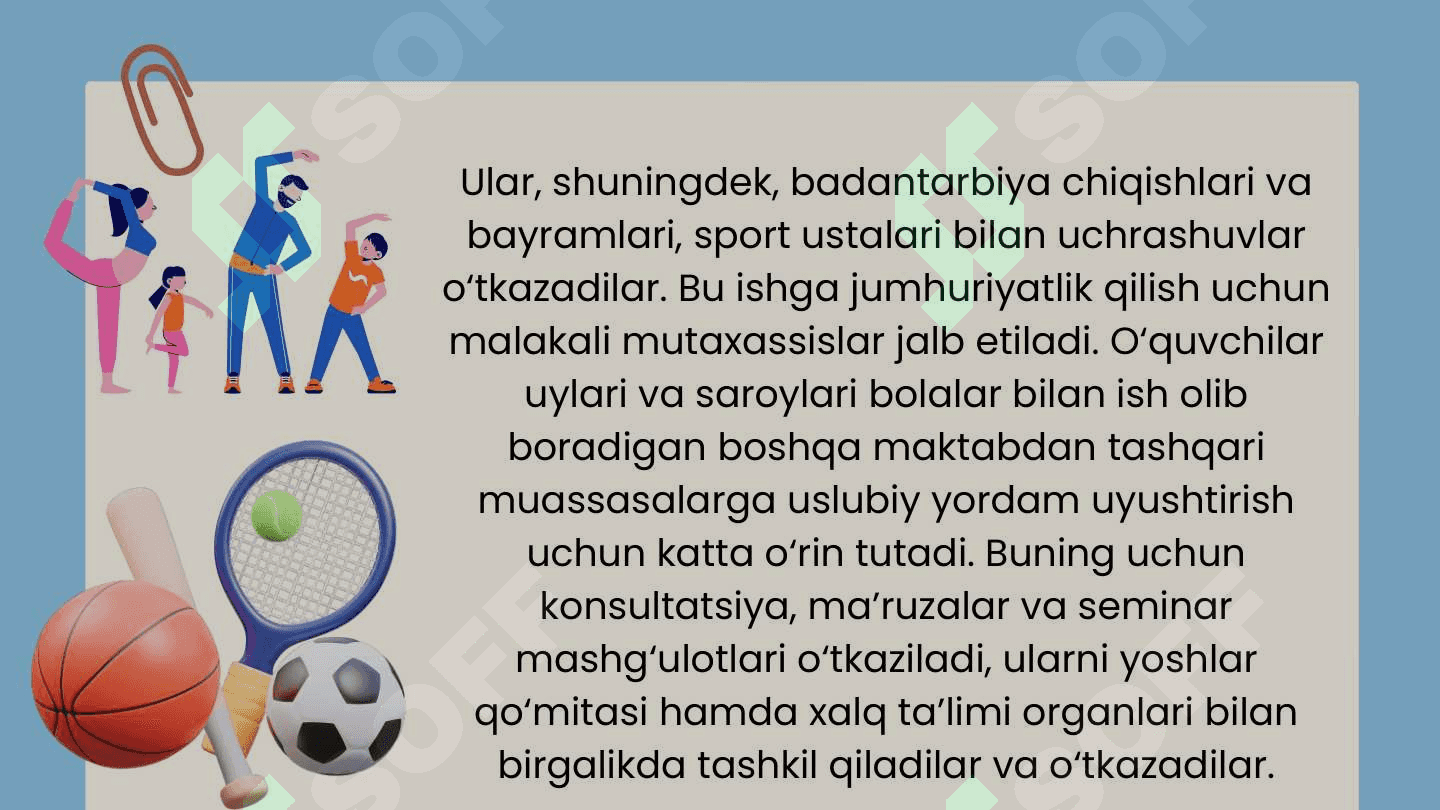 MAVZU:MAKTAB-DAN TASHQARI JISMONIY TARBIYA VA SPORT ISHLARI. 3