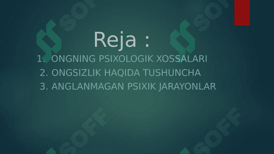 Ong taraqqiyoti va ongsizlik 2