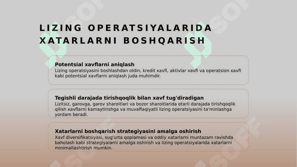 Lizing operatsiyalarini amalga oshirish va tijorat banklari tomonidan buxgalteriya hisobi. 7