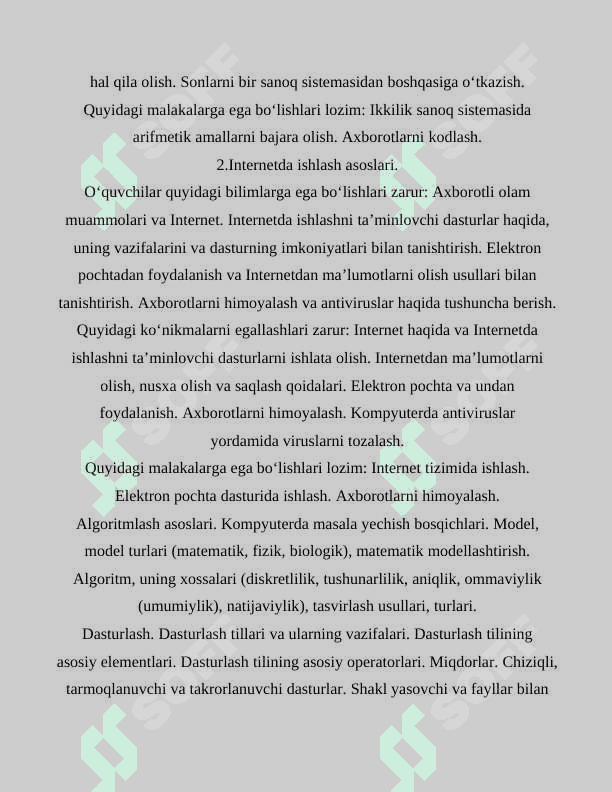Kompyuterning qurilmalarining ishlash bilan tanishish 5