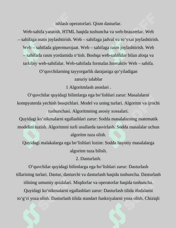 Kompyuterning qurilmalarining ishlash bilan tanishish 6