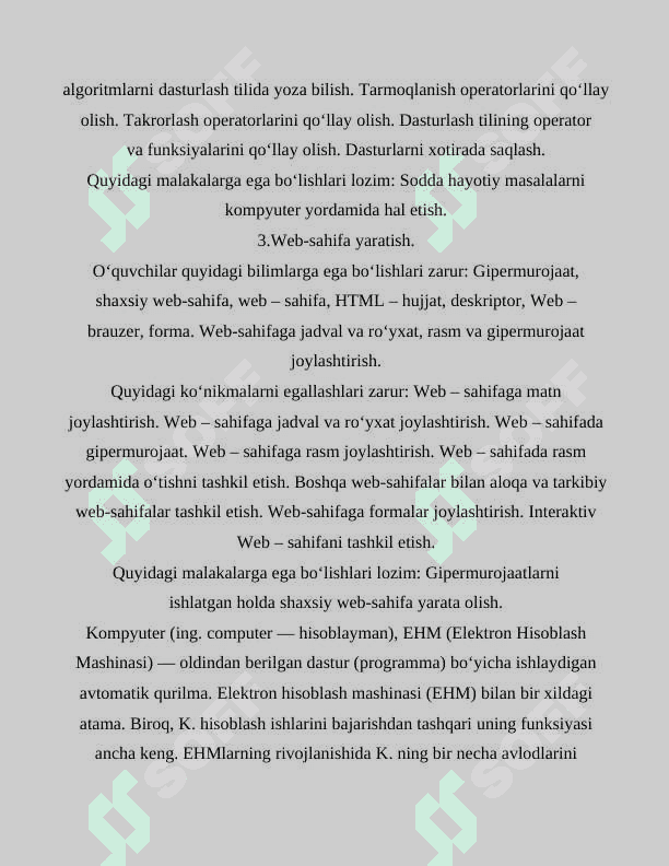 Kompyuterning qurilmalarining ishlash bilan tanishish 7