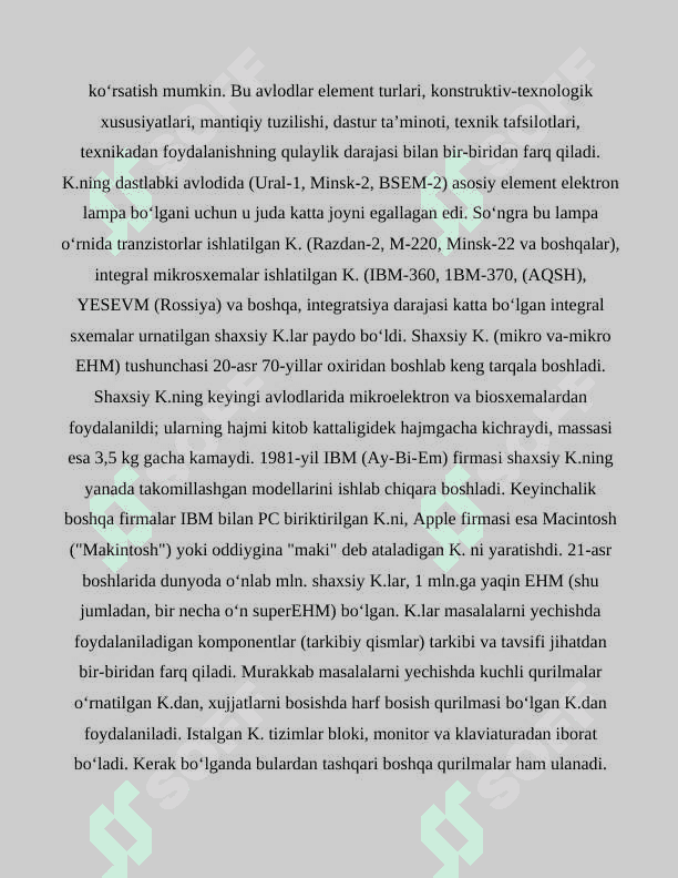 Kompyuterning qurilmalarining ishlash bilan tanishish 8