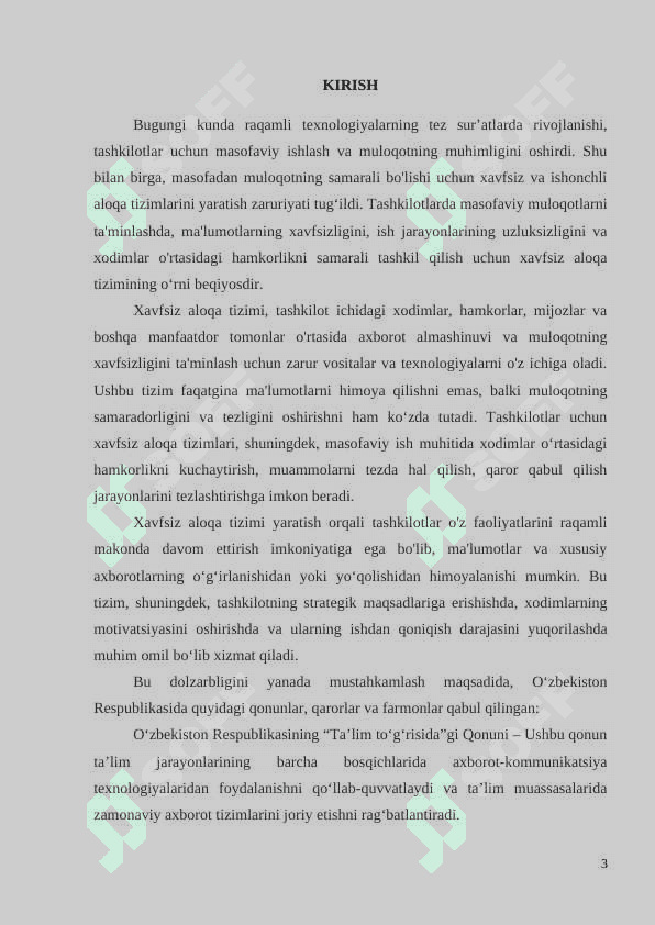 . TASHKILOT UCHUN  MASOFAVIY MULOQOT VA BOSHQARUV TIZIMINING NAZARIY ASOSLARI 3
