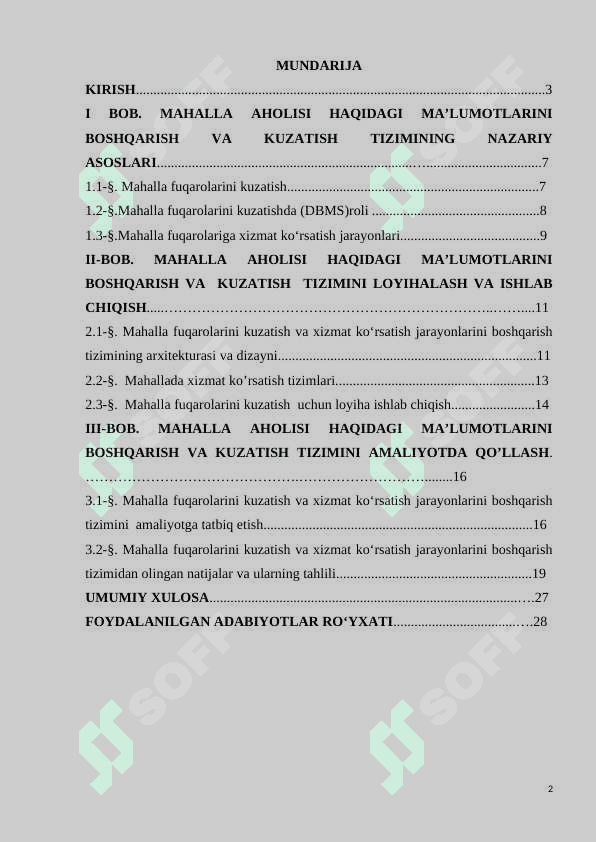 MAHALLA AHOLISI HAQIDAGI MA’LUMOTLARINI BOSHQARISH VA KUZATISH TIZIMINING NAZARIY  ASOSLARI 2