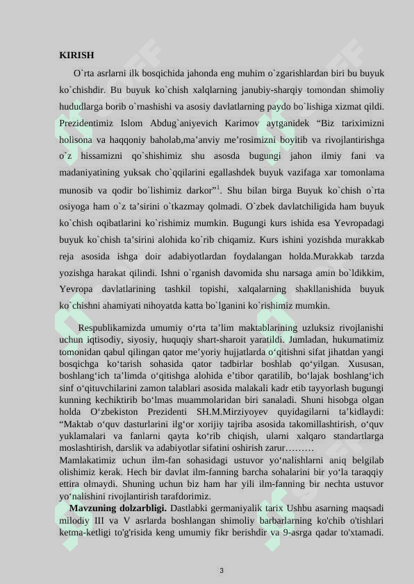 Varvar qiroligini tashkil topishi kurs ishi 3