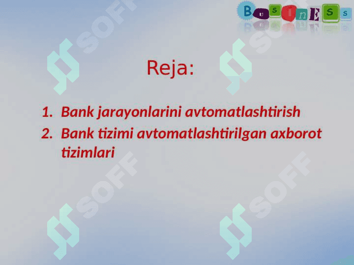 Avtomatlashgan sistema bank tizimida 2