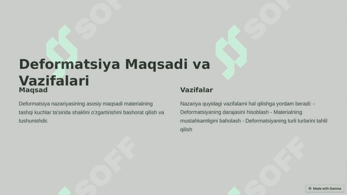 Deformatsiya nazariyasi 2