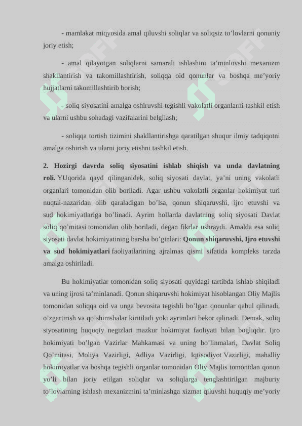 QISHLOQ XO'JALIGI KORXONALARINI SOLIQQA TORTISHNING O'ZIGA XOS XUSUSIYATLARI VA ULARNI TAKOMILLASHTIRISH 5
