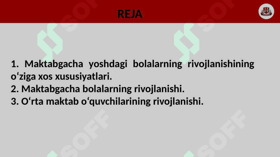 MAKTABGACHA TA'LIM DAVRIDA YOSH DAVRLARING O’ZIGA XOS XUSUSIYATLARI 2