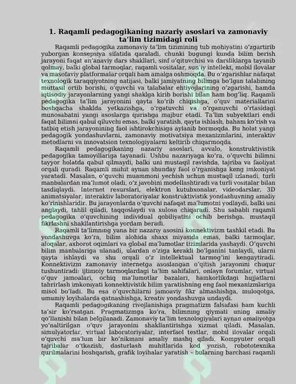 Raqamli pedagogika va ta’limda innovatsion metodlar 2