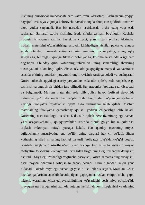 A.A.SMIRNOVNING XOTIRANI OʻRGANISHGA DOIR IZLANISHLARI 7