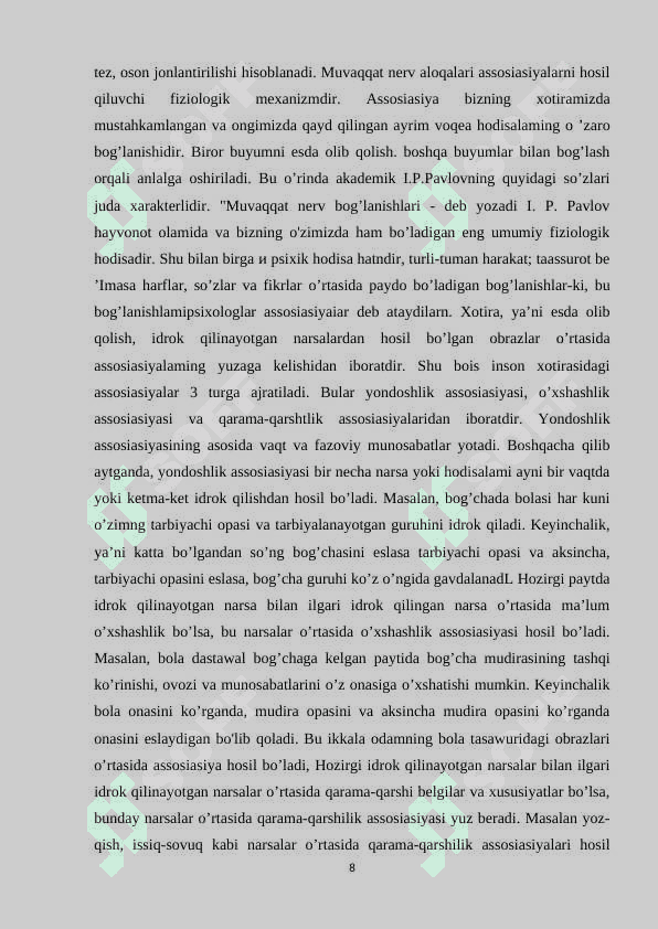 A.A.SMIRNOVNING XOTIRANI OʻRGANISHGA DOIR IZLANISHLARI 8