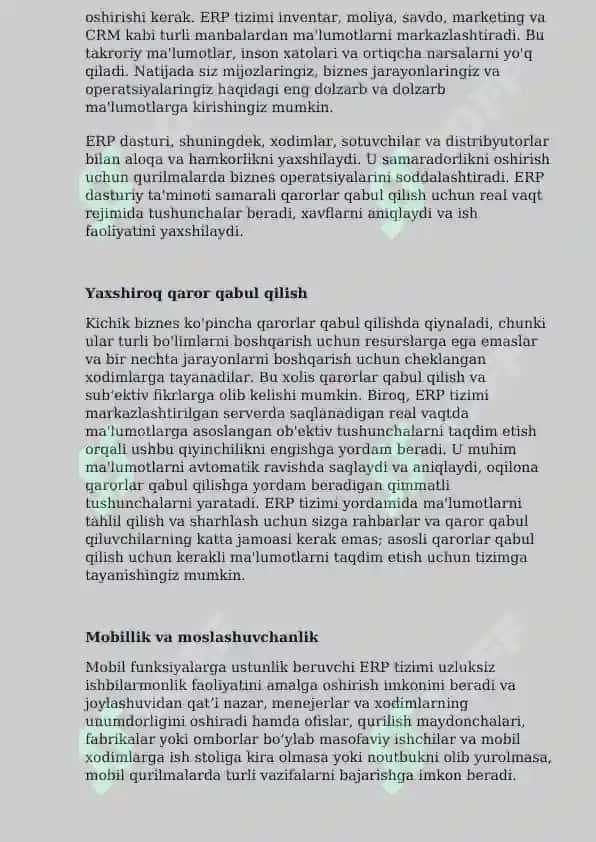 Priority ERP – Kichik va o‘rta bizneslar uchun moslashuvchan ERP tizimi 4