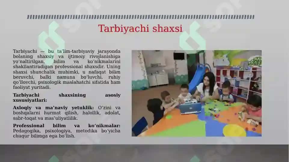 TARBIYACHI SHAXSI VA UNGA QO'YILADIGAN TALABLAR 3