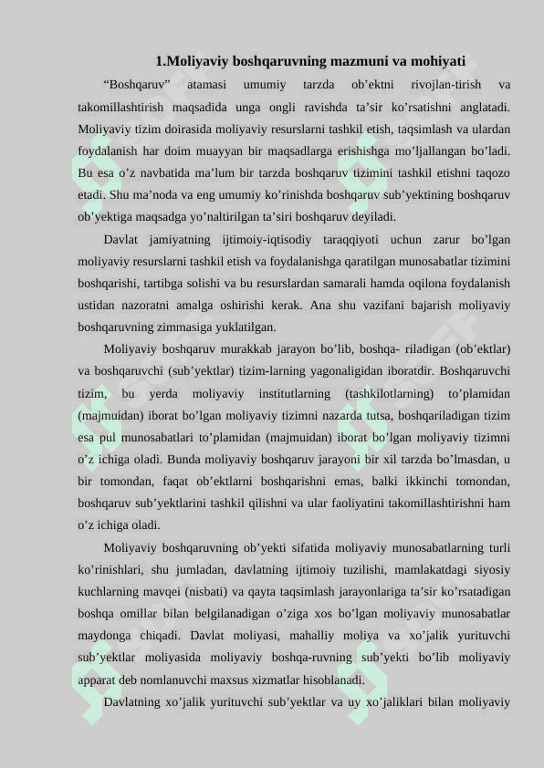 Moliya boshqaruv organlari va ularning vazifalar 4