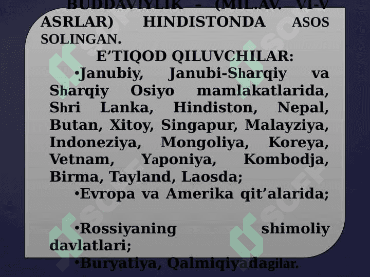 BUDDAVIYLIK VA XRISTIAN DINI TARIXI VA FALSAFASI 6