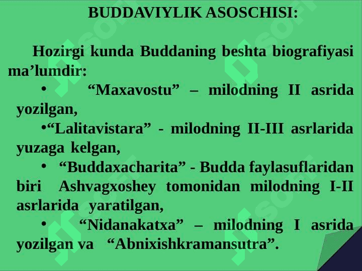BUDDAVIYLIK VA XRISTIAN DINI TARIXI VA FALSAFASI 8