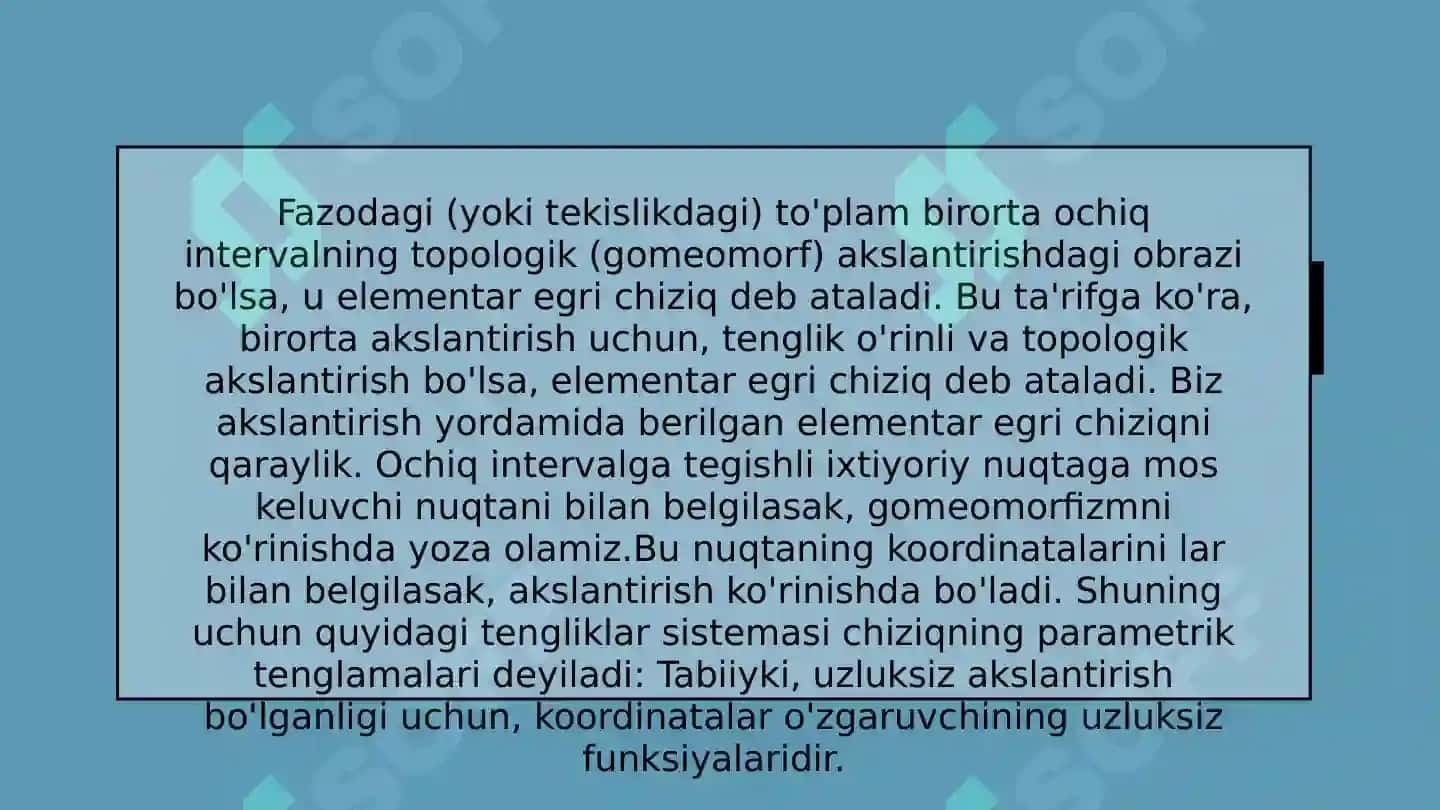 Elementar sodda va umumiy silliq egri chiziqlar 4