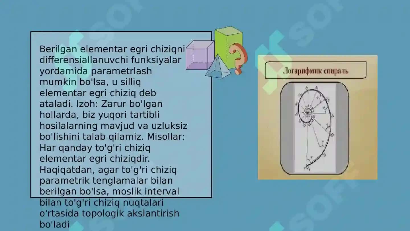 Elementar sodda va umumiy silliq egri chiziqlar 7