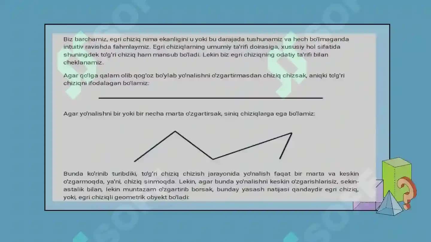 Elementar sodda va umumiy silliq egri chiziqlar 8