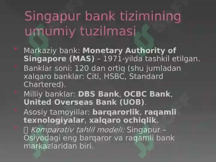 SINGAPUR BANK TIZIMI SLAYD 2
