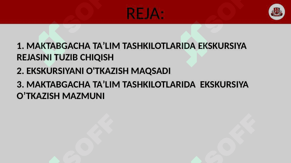MAKTABGACHA TAʼLIM TASHKILOTLARIDA EKSKURSIYANI OʻTKAZISH MAZMUNI 2