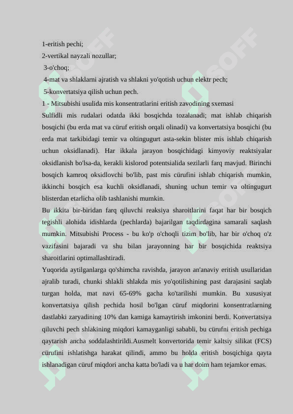 Mitsubishi jarayonida pechlarning ishlash prinsipi 3