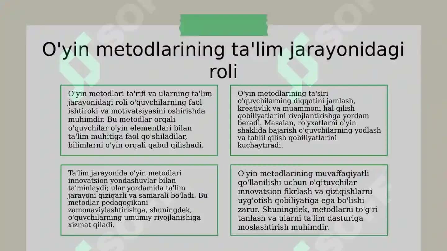 O'yin asosidagi metodlar va ularning pedagogik samaradorligi 3