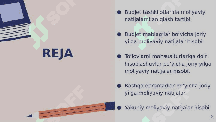 Budjet tashkilotlaruda moliyaviy natijalar hisobi 2