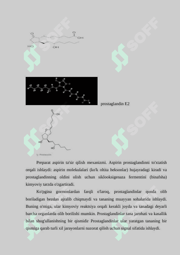 Gormonoidlar, prostoglandinlar va ularning biologik ahamiyati. Prostoglandin F2 haqida malumot 4