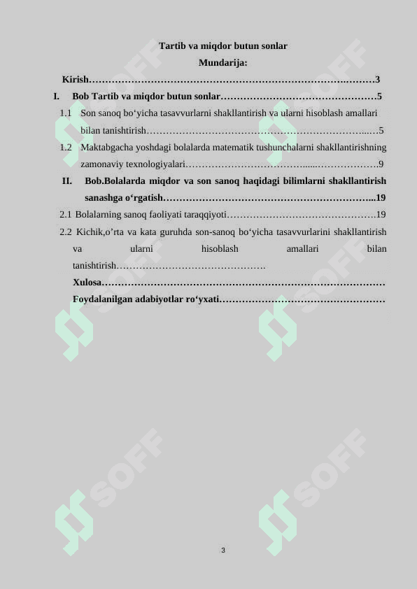Tartib va miqdor butun sonlar 2