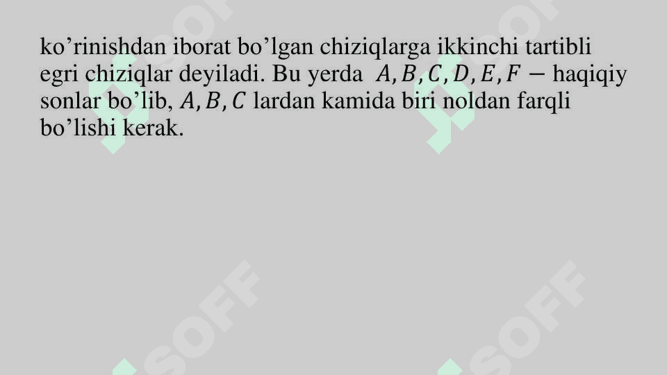 Ikkinchi tartibli egri chiziqlar . 3