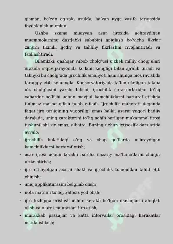 Ijrochilik mahorati asoslari malakalarini shakllantirish 3