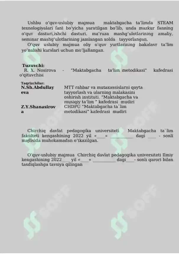 MAKTABGACHA TA`LIMDA STEAM TEXNOLOGIYALARI O‘QUV USLUBIY MAJMUA 2