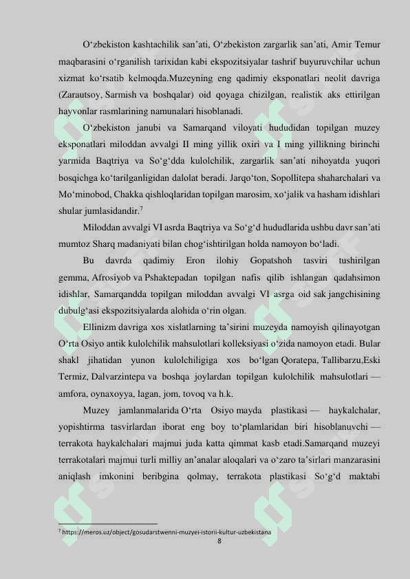 O'zbekiston madaniyat tarixi davlat muzeyi 8
