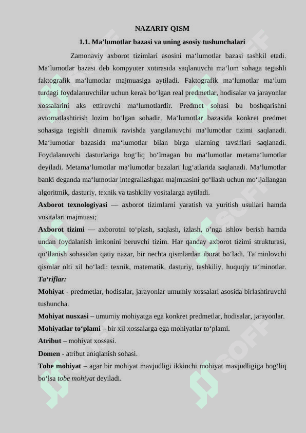 Avtosalon ma’lumotlar bazasini loyihalashtirish va ishlab chiqish 6