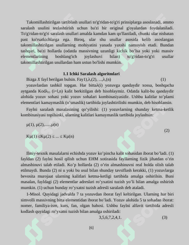 Saralash va qidirish uchun samarali algoritimlar 6