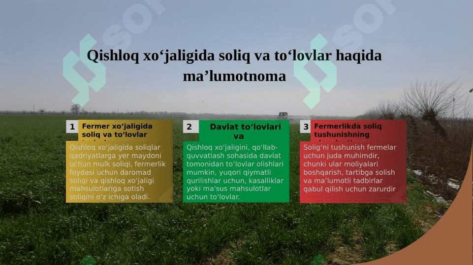 Fermer xo‘jaligida soliq va to‘lovlar 2