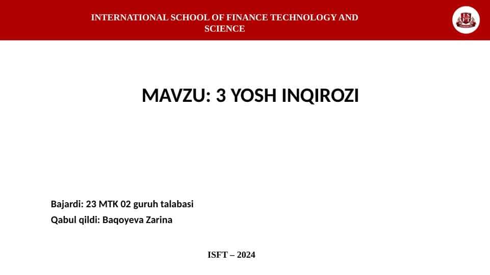 3 YOSH INQIROZI