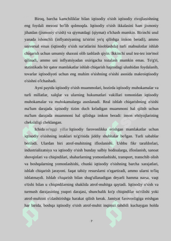 Iqtisodiy o'sish omillari va tiplari. 7