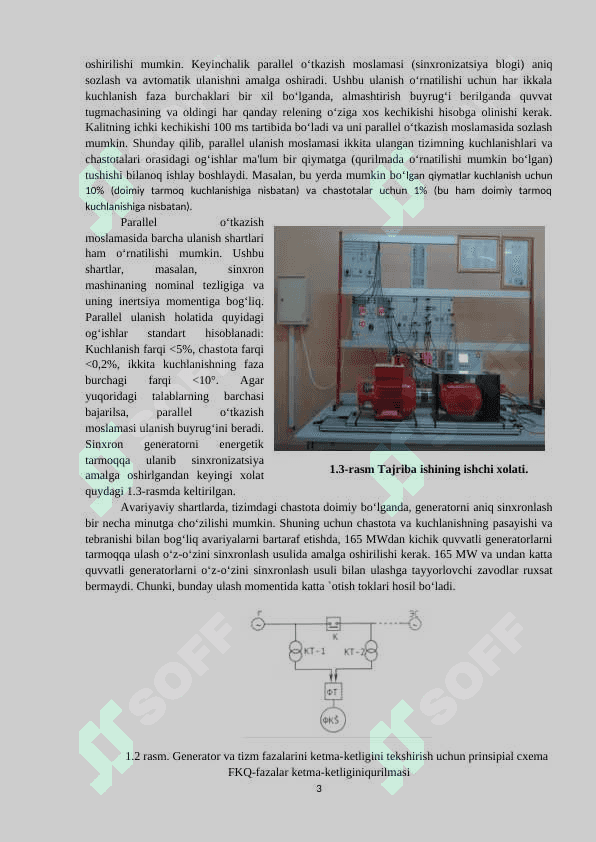 SINXRON GENERATORNI ENERGETIK TIZIMGA ULASH 3