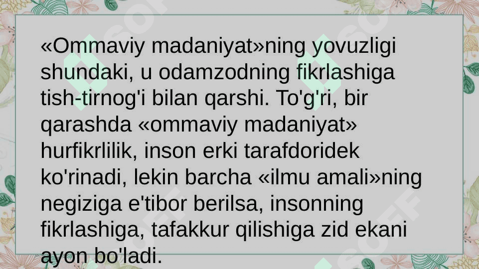 Ommaviy madaniyatning shakllantirish 5