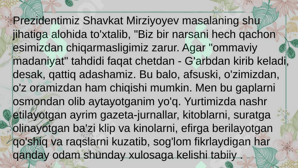 Ommaviy madaniyatning shakllantirish 7