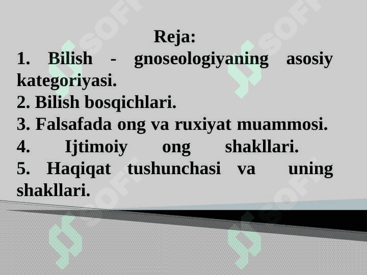 Bilish nazariyasi,asosiy muommolari va yo'nalshlari 2