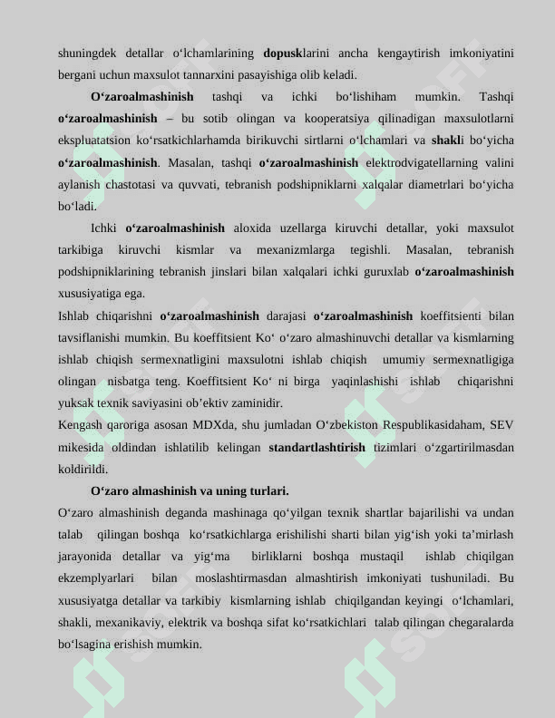 Mashinalarni tayyorlashda va ta’mirlashda o‘zaro almashuvchanlikni umumiy asoslari 3