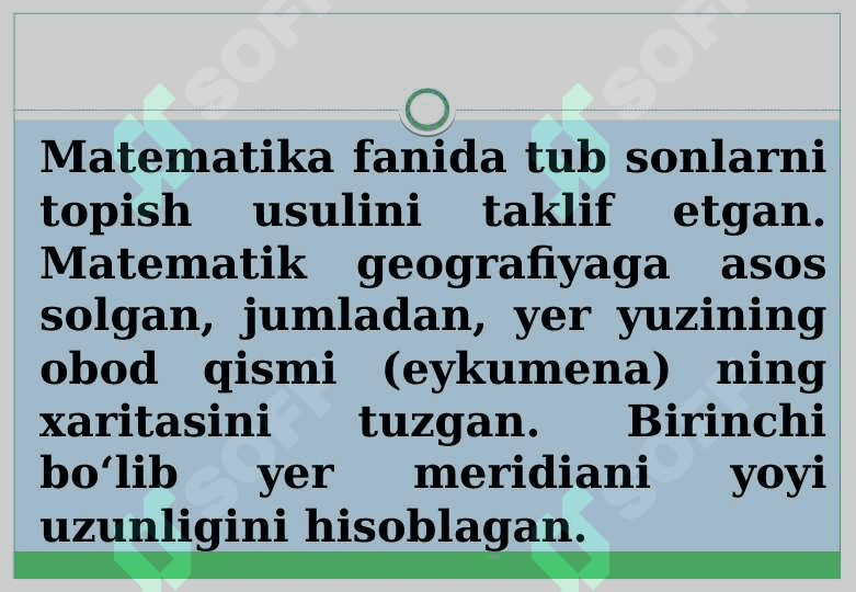 Yevklid va Erotosfen hayoti va ijodi haqida ma'lumot 4